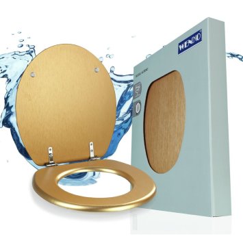 WC Sitz Mod. Aldeno Gold matt, Toilettendeckel aus foliertem MDF