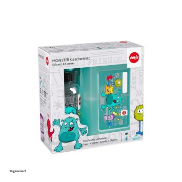 Trinkflasche im 2 er Set mit Brotdose Monster