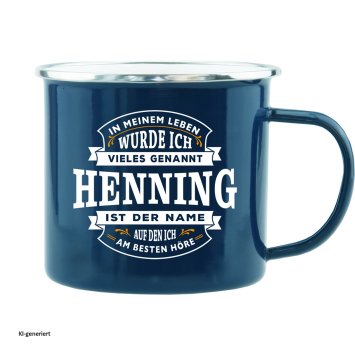 Echter Kerl Emaille Becher Henning