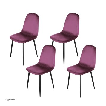Esszimmerstuhl Samt 4er Set Savannah Pink