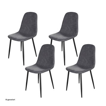 Esszimmerstuhl Kunstleder 4er Set Savannah Antikgrau