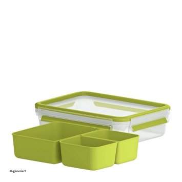 Snackbox mit 3 Einsätzen Clip + go