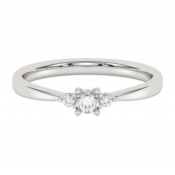 Ring 585 Weißgold mit im Labor gezüchtetem Diamanten