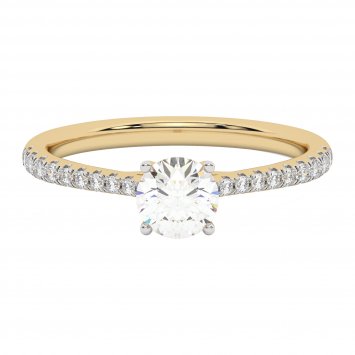 Ring 585 Gelbgold mit im Labor gezüchteten Diamanten