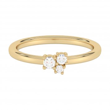 Ring 585 Gelbgold mit im Labor gezüchteten Diamanten