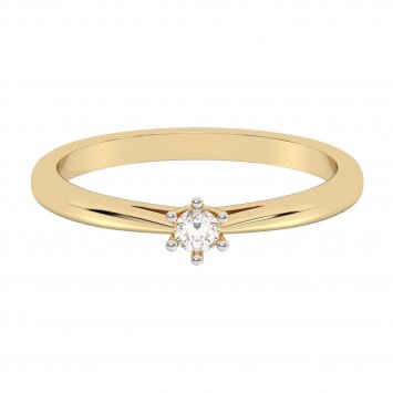 Ring 585 Gelbgold mit im Labor gezüchtetem Diamanten