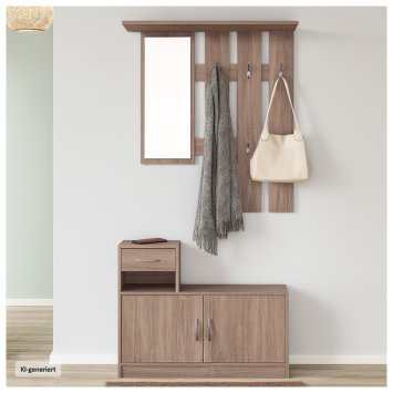 Garderobenpaneel mit Schuhschrank Thekla Sonoma