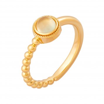 Ring 925 Silber vergoldet Prehnit