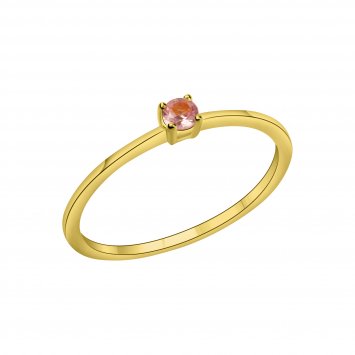 Ring Gold 375 mit echtem pinken Saphir 3mm