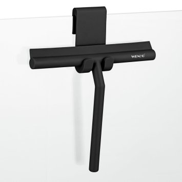 Badezimmerwischer Silikon Mod. Mola Schwarz, Edelstahl ummantelt mit Silikon