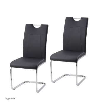Esszimmerstuhl Schwarz Kunstleder Kelly C