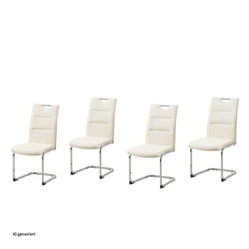 Schwingstuhl 4er Set PU creme DannyC