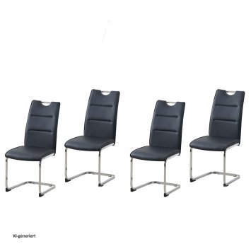 Schwingstuhl 4er Set PU schwarz DannyC