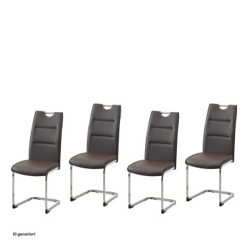 Schwingstuhl 4er Set PU braun DannyC