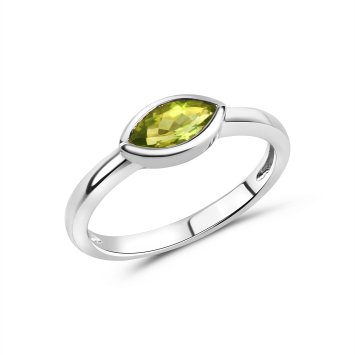 Ring 925/- Sterling Silber glanz rhodiniert Peridot grün