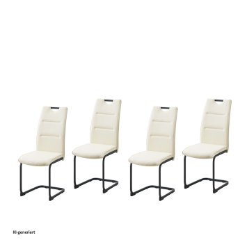 Schwingstuhl 4er Set PU creme DannyP