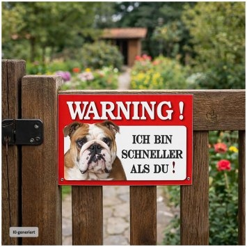 Blechschild Wachhund Englische Bulldogge