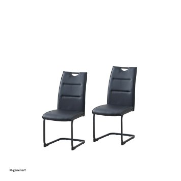 Schwingstuhl 2er Set PU schwarz DannyP