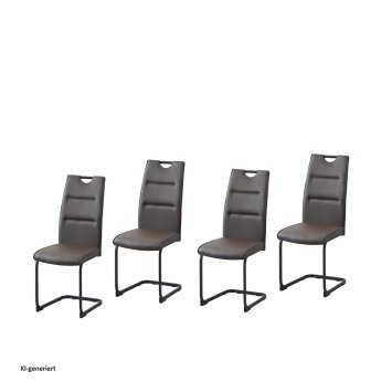 Schwingstuhl 4er Set PU braun DannyP