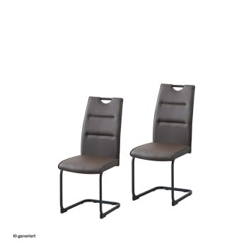 Schwingstuhl 2er Set PU braun DannyP