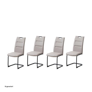 Schwingstuhl 4er Set PU cappuccino DannyP