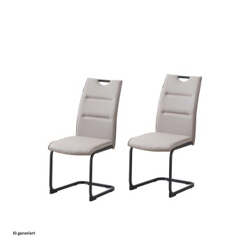 Schwingstuhl 2er Set PU cappuccino DannyP