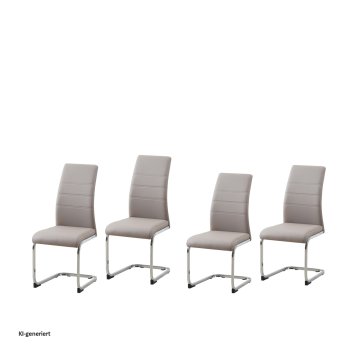 Schwingstuhl 4er Set PU cappuccino SallyC