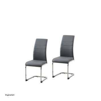 Schwingstuhl 2er Set PU grau SallyC