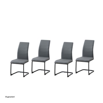 Schwingstuhl 4er Set PU grau SallyP