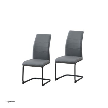 Schwingstuhl 2er Set PU grau SallyP