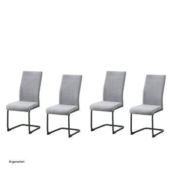 Schwingstuhl 4er-Set Grau LennyP