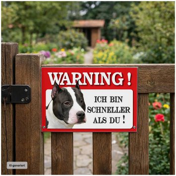 Blechschild Wachhund Staffordshire Bullterrier