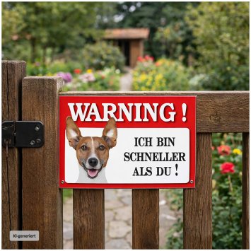 Blechschild Wachhund Jack Russell Terrier