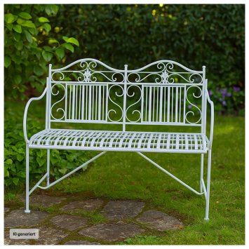 Gartenbank Creme Metallbank Celia