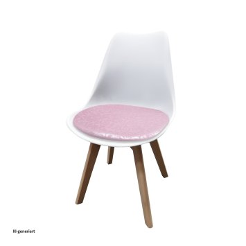 Esszimmerstuhl Weiß mit Kunstledersitz Atlanta Rosa mit Ornament