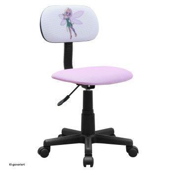 Kinderdrehstuhl Toto Blumenfee Rosa höhenverstellbar mit Rollen