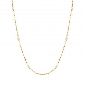 Kette 925/- Sterling Silber vergoldet Perle