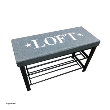 Schuhbank Mandy Loft Grau
