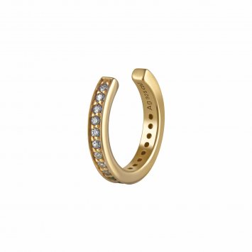 Ear Cuff 925 Sterling Silber gelb vergoldet Zirkonia weiß