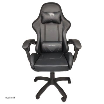 Schreibtischstuhl für Homeoffice Kunstleder Schwarz