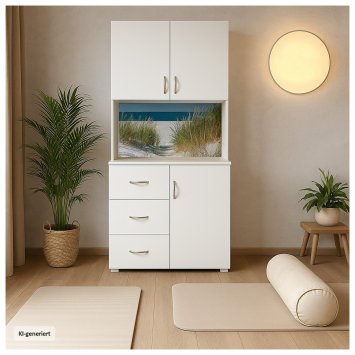 Schrank mit bedruckter Rückwand Düne