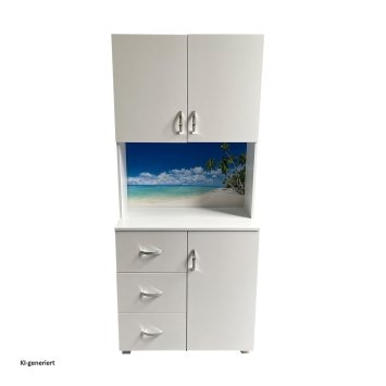 Schrank mit bedruckter Rückwand Palmen