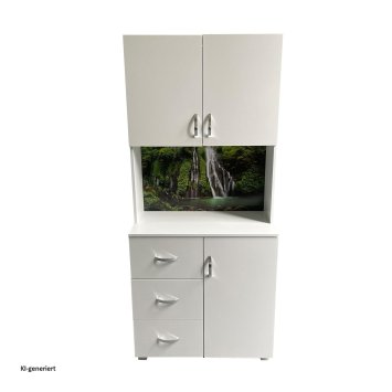 Schrank mit bedruckter Rückwand Wasserfall