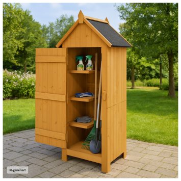 Gartengeräteschrank aus Holz Natur