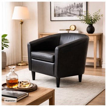 Clubsessel Cadogan Kunstleder Schwarz