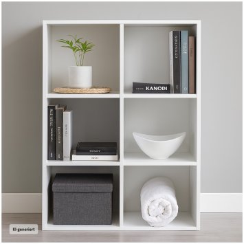 Standregal Weiß 6 Fächer 60 x 90 x 30 cm vielseitig als Regal oder Raumteiler