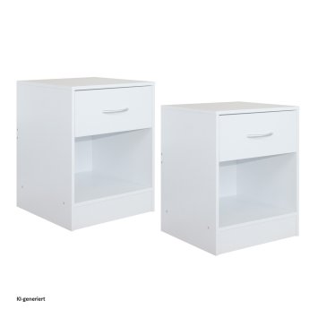 Nachtschrank 2er Set Thekla Weiß