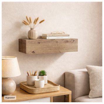 Wandregal mit Schublade 40 cm Artisaneiche