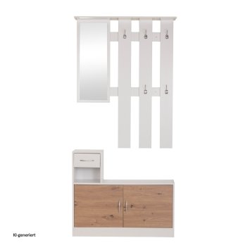Garderoben-Set Dana mit Schuhschrank Weiß