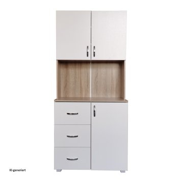 Küchenschrank Weiß/Sonoma Blanca